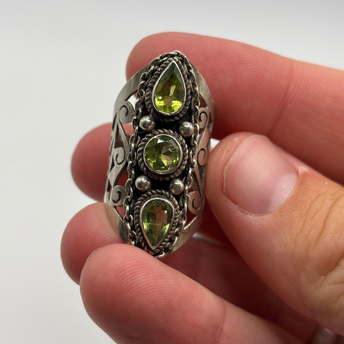 Silver Peridot Ring (N)