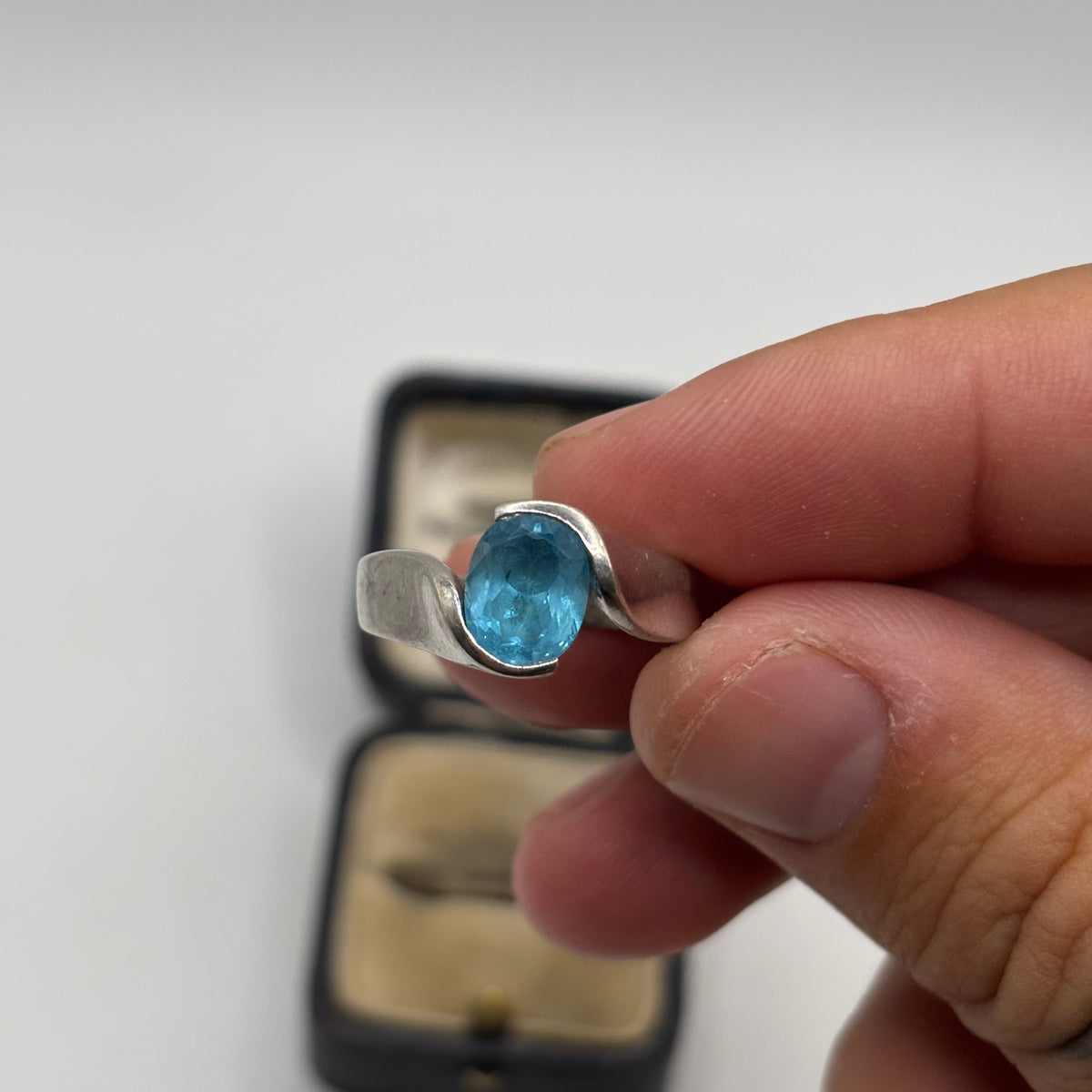 Silver Blue Topaz Ring (S)