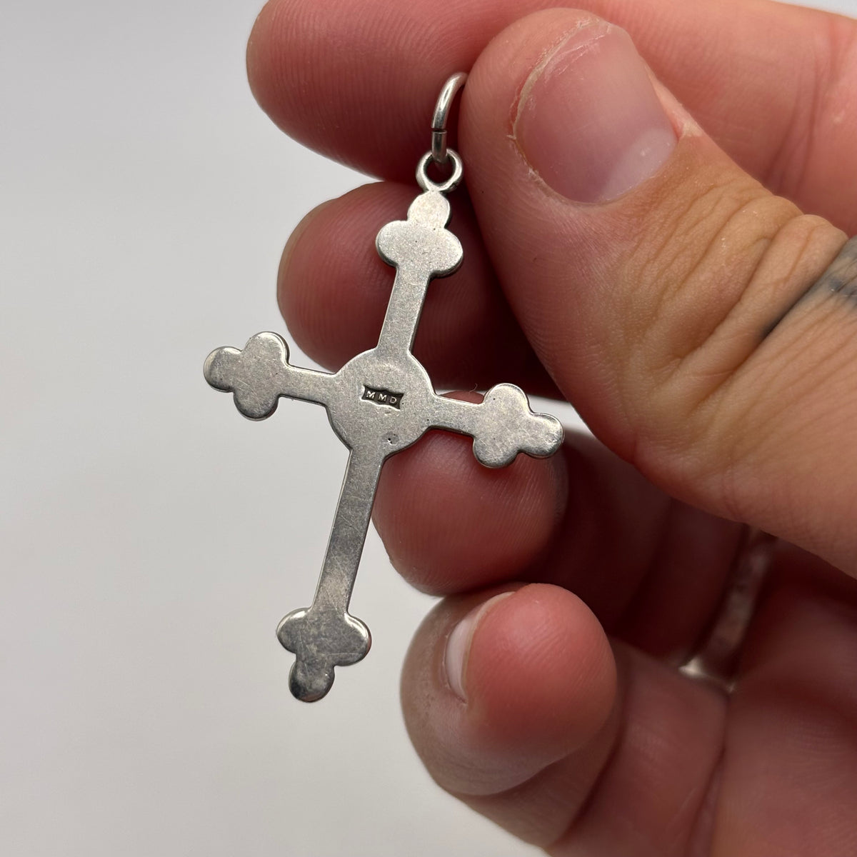 Silver Hematite Cross Pendant