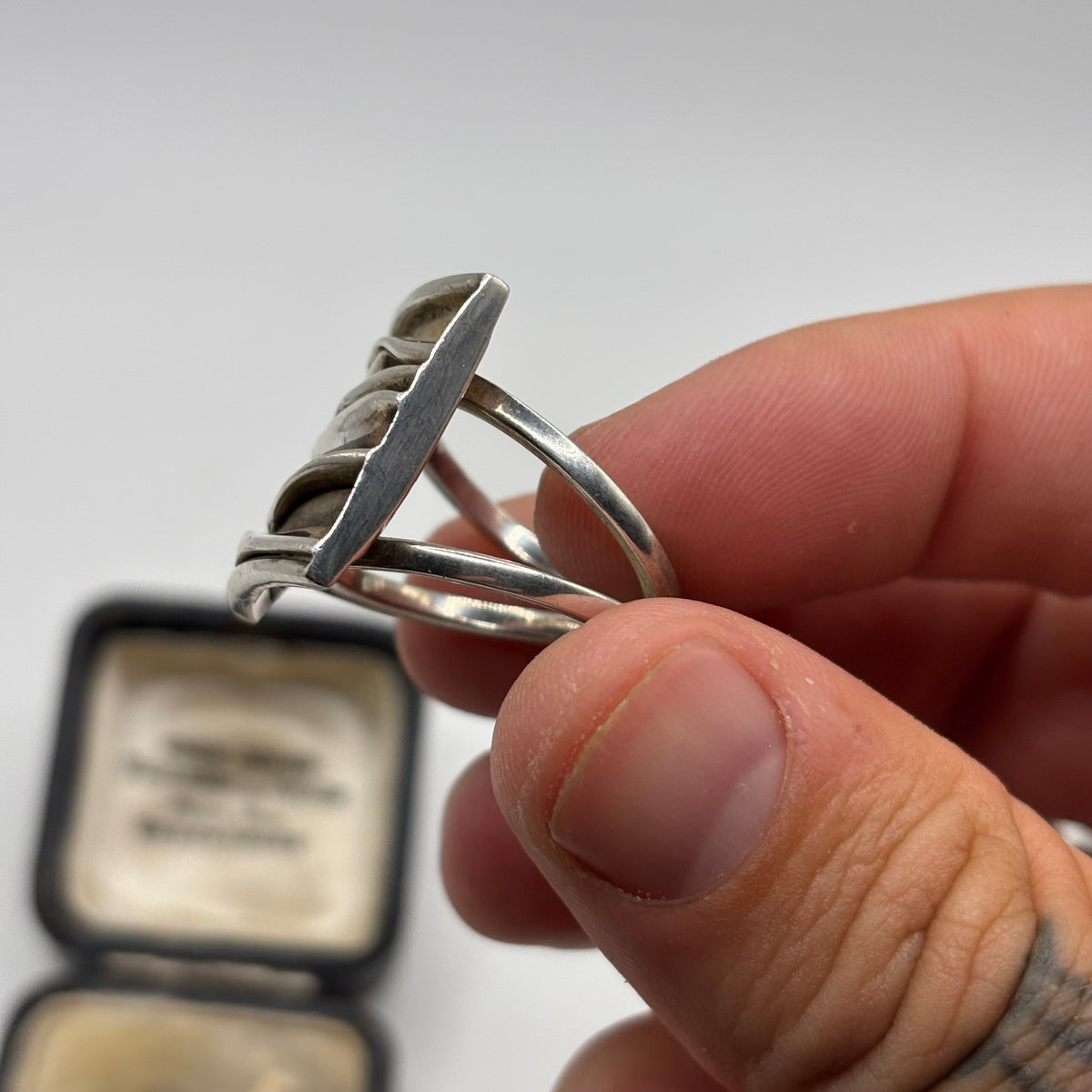 Silver Heavy Abstract Ring (R)