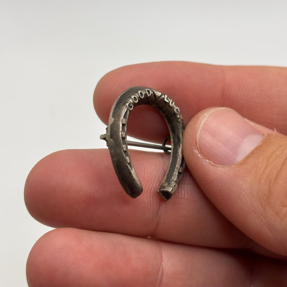 Silver Good Luck Horseshoe Brooch