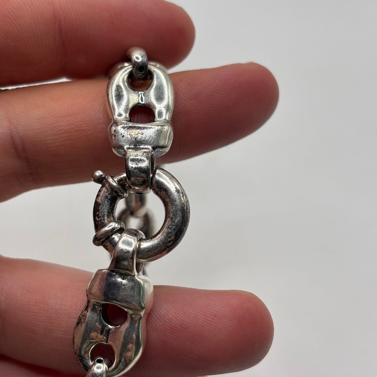 Silver 8” Marina Puff Link Bracelet