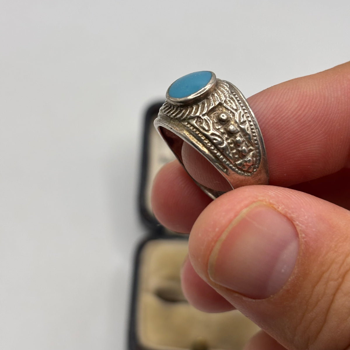 Silver Turquoise Signet Ring (P)