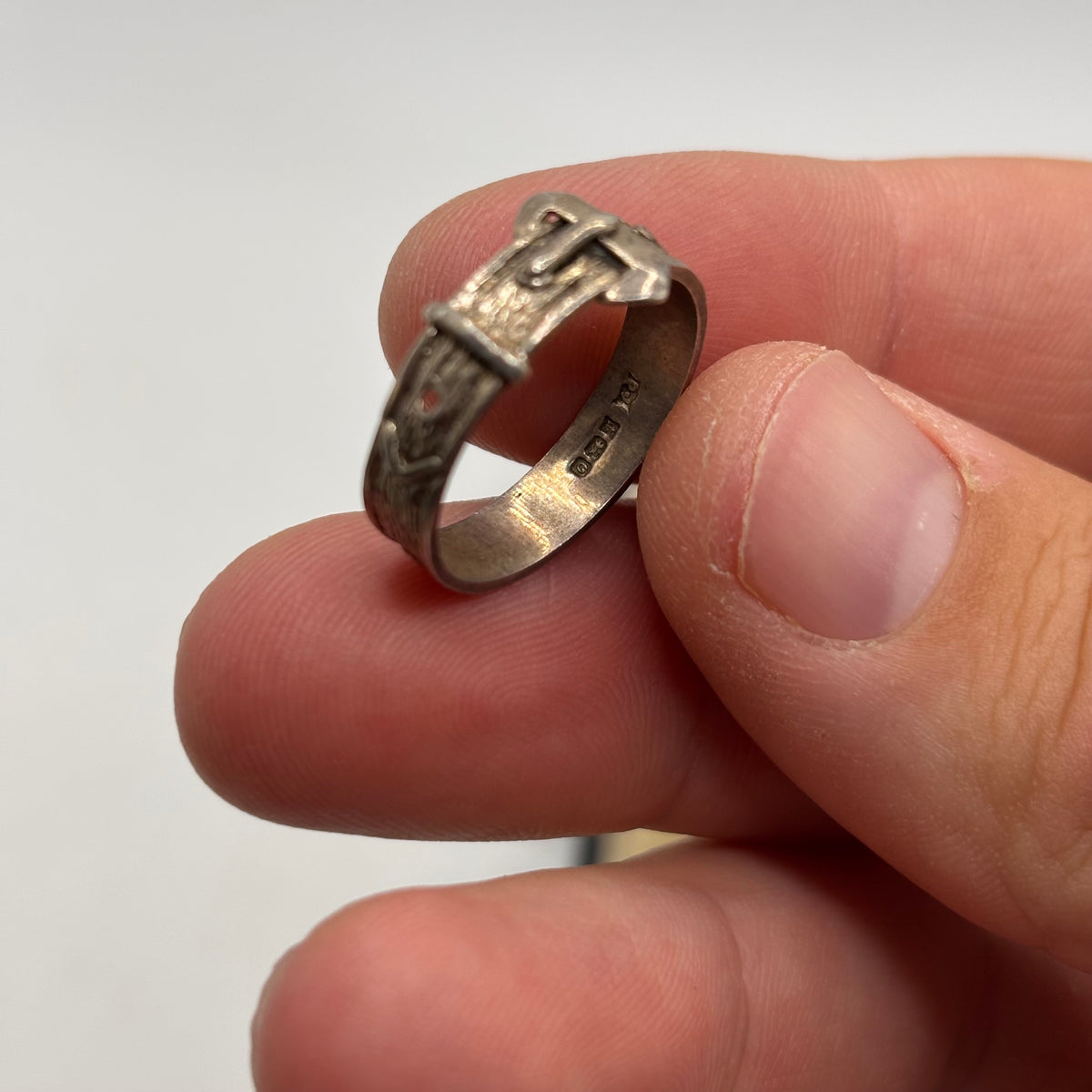 Silver Vintage Buckle Ring (P)