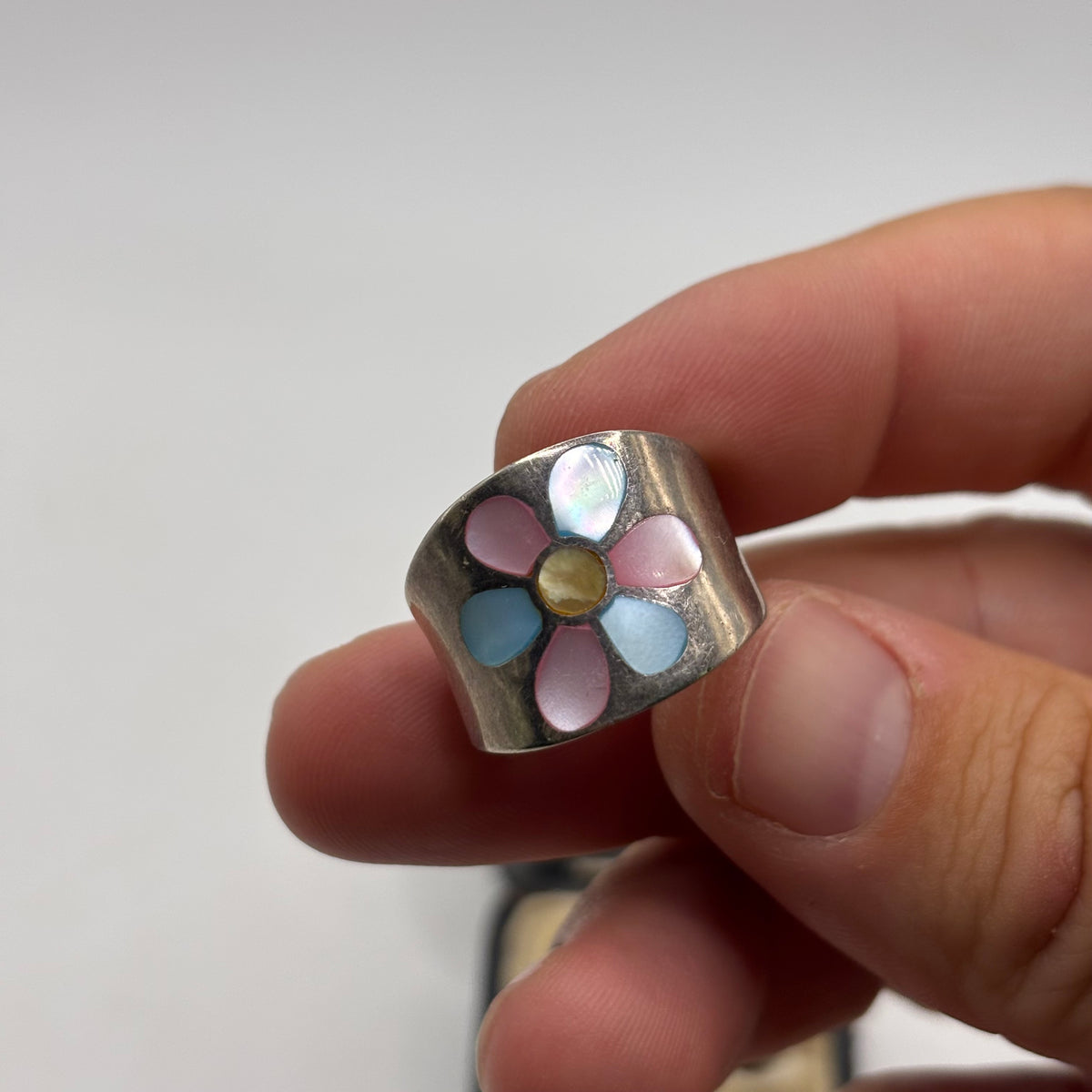 Silver Pearl Flower Ring (P)