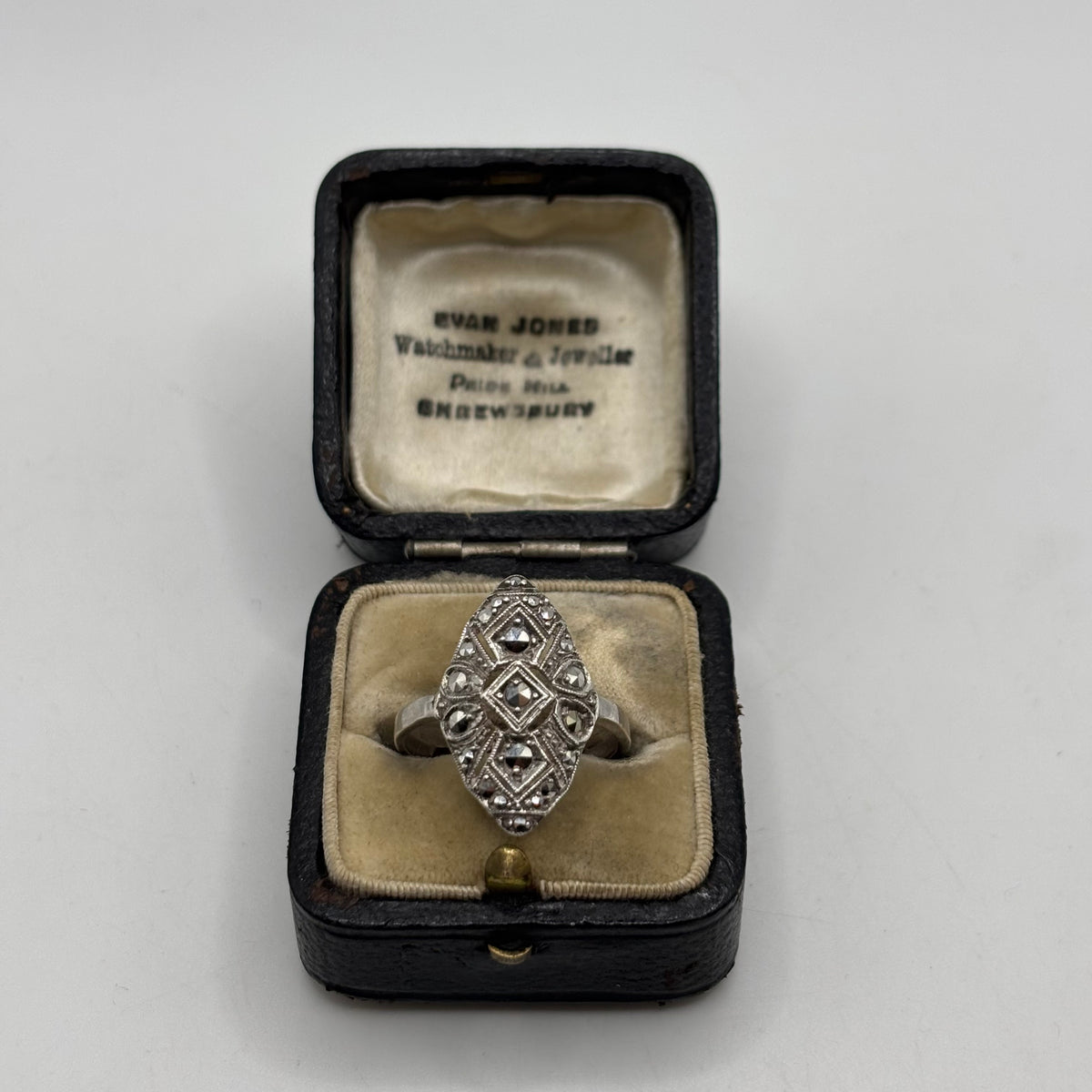 Silver Art Deco Marcasite Ring (Q)