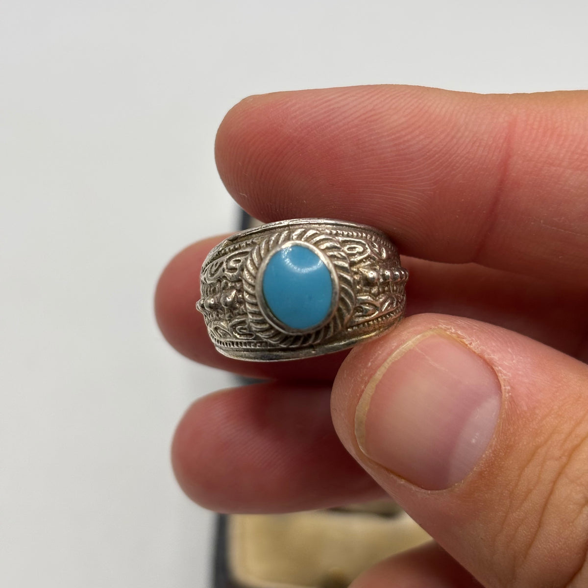 Silver Turquoise Signet Ring (P)