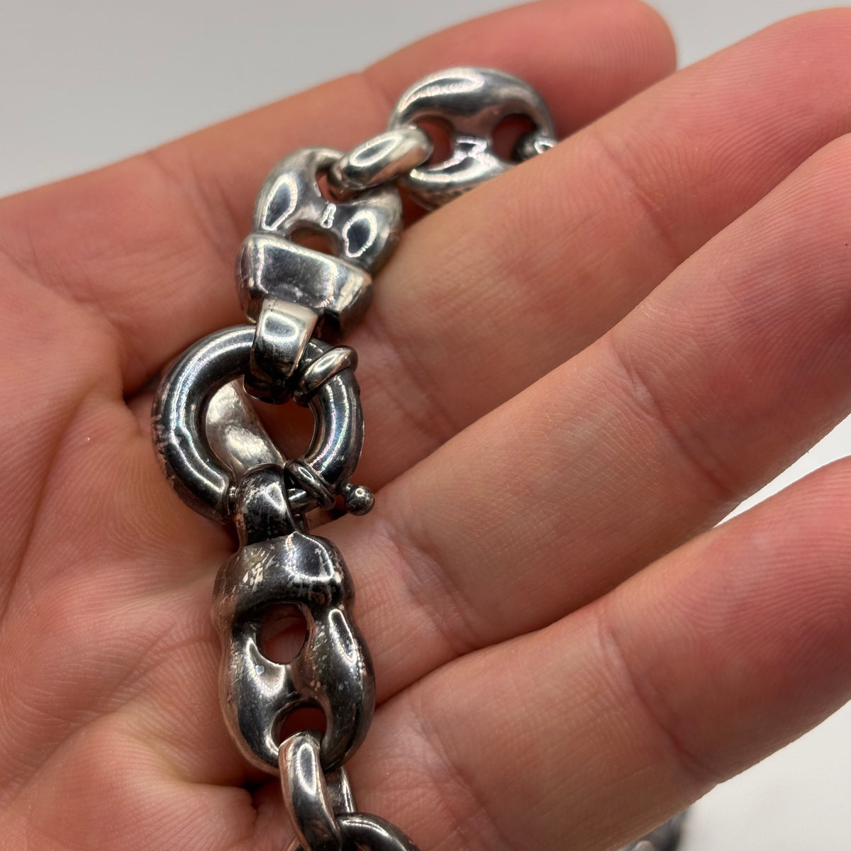 Silver Amazing 18” Puff Link Marina Chain