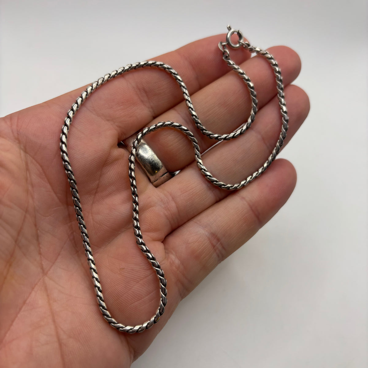 Silver 16” Unusual Link Chain