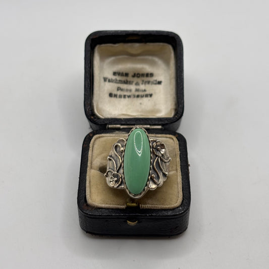 Silver Green Turquoise Carolyn Pollack Ring (Q)