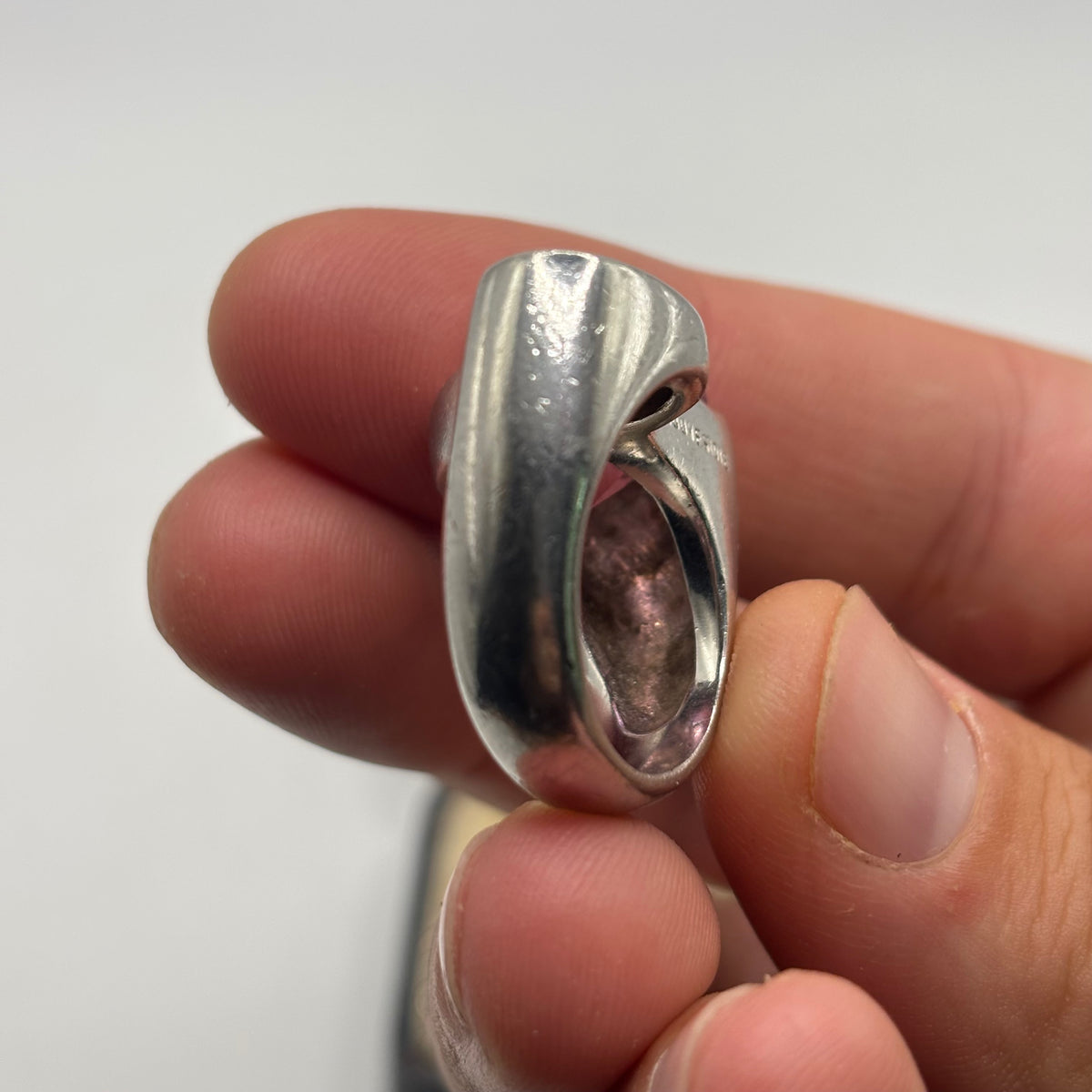 Silver Heavy Pink Topaz Ring (P)