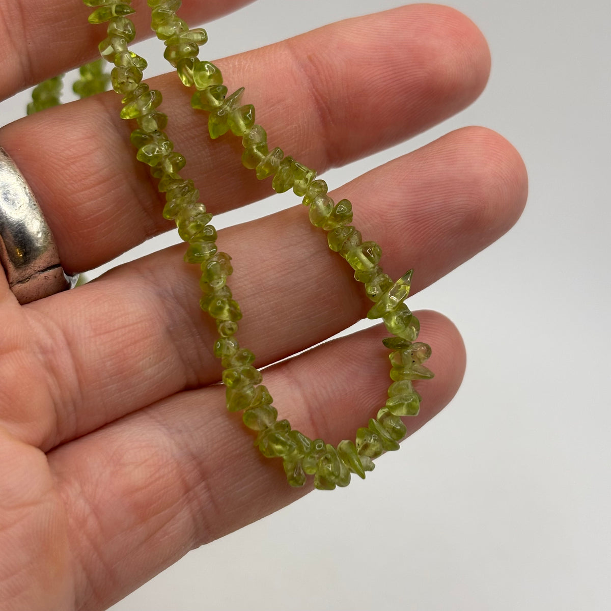 Silver 18” Peridot Necklace