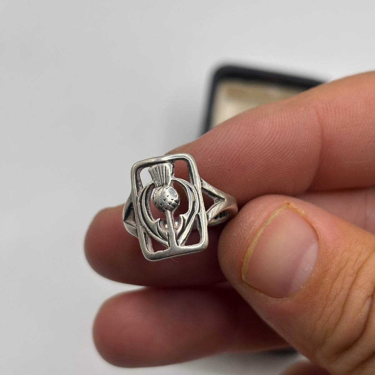 Silver Vintage Hebridean Killiecrankie Thistle Ring (I 1/2)