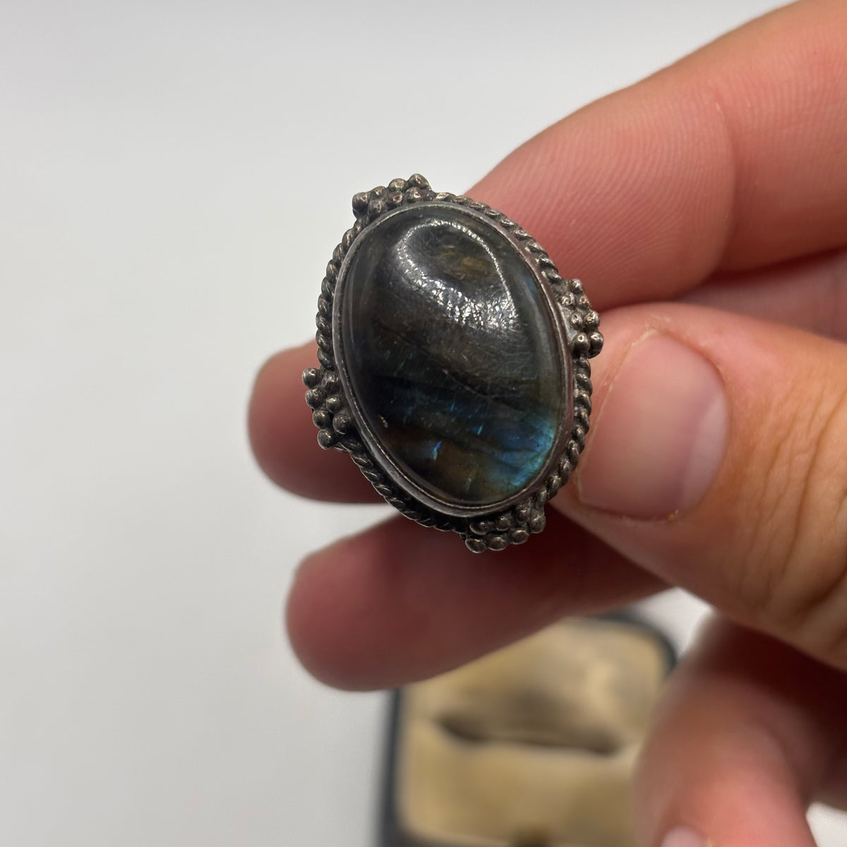 Silver Labradorite Ring (N)