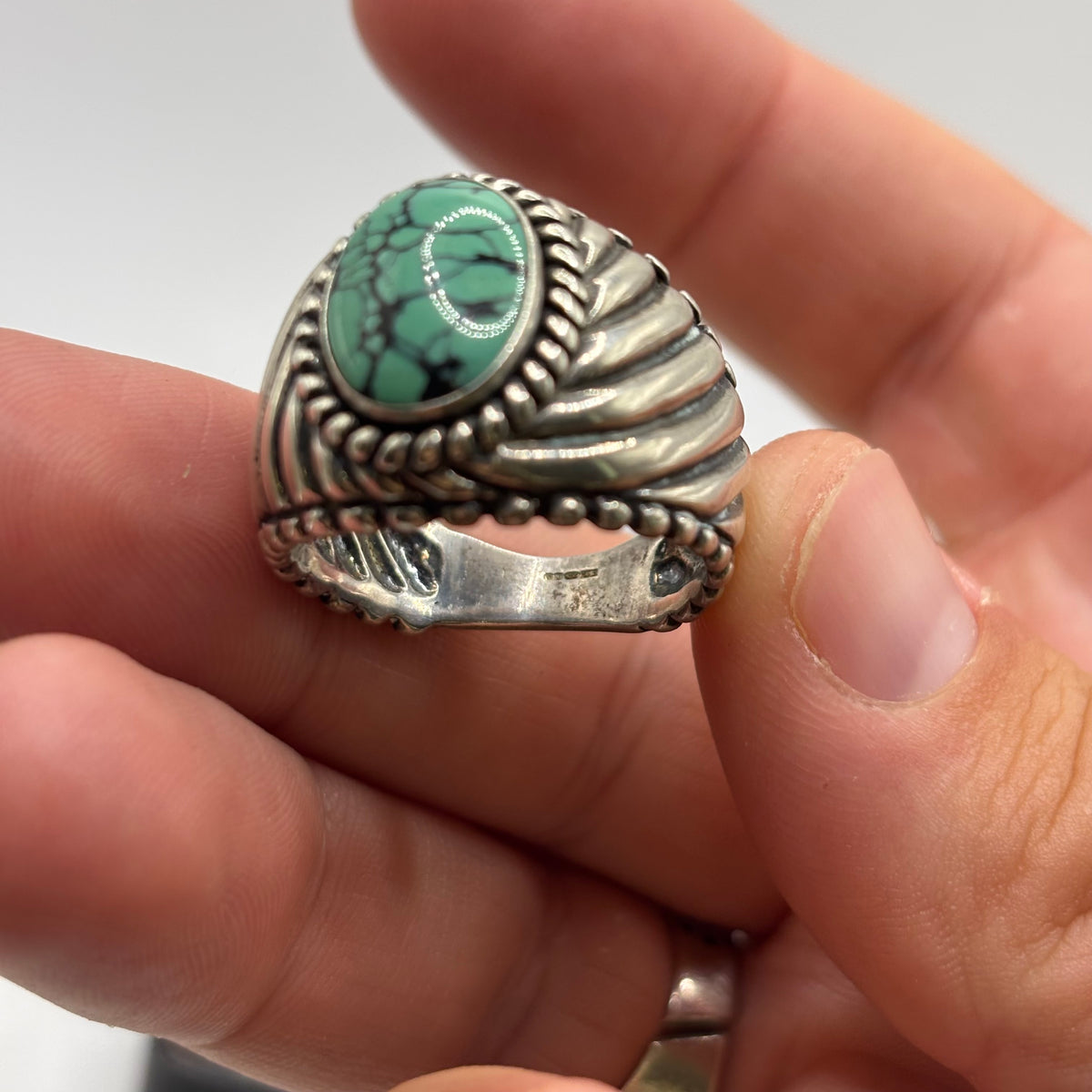 Silver Heavy Turquoise Carolyn Pollack Ring (W)