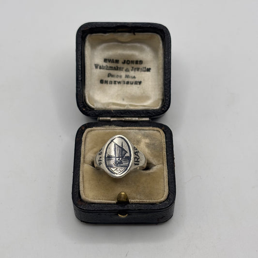 Silver WW2 Era Iraq Trench Art Ring (N)