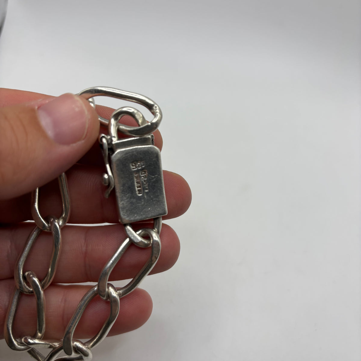 Silver 8.5” Heavy Mexican Curb Bracelet