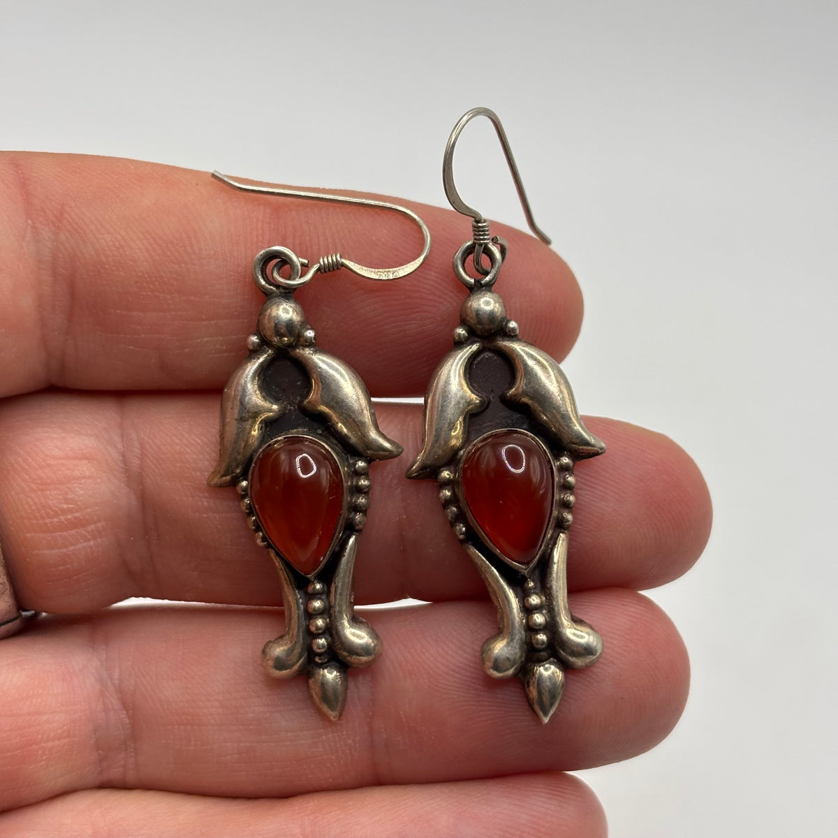 Silver Carnelian Earrings