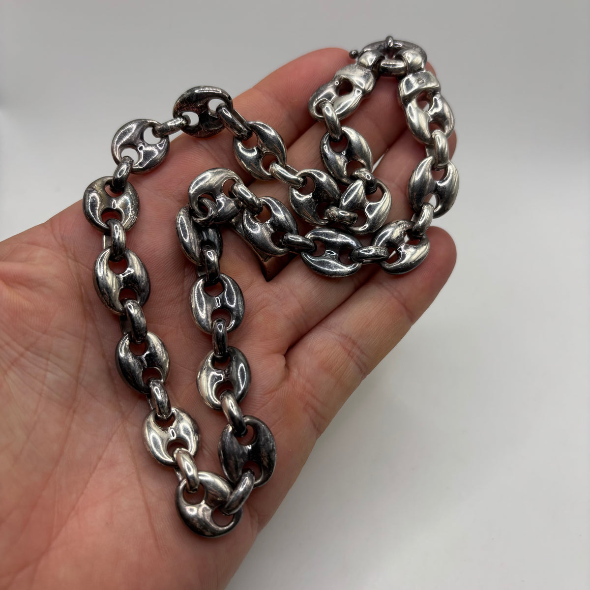 Silver Amazing 18” Puff Link Marina Chain