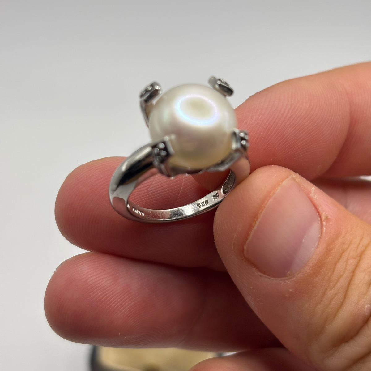 Silver Genuine Pearl Ring (L 1/2)