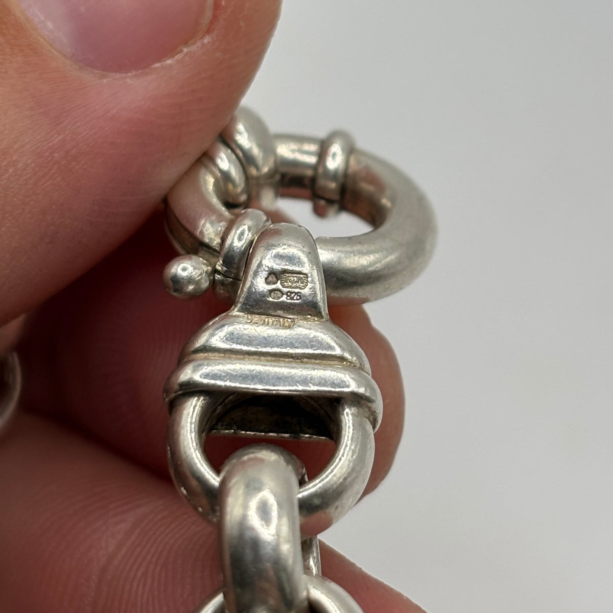 Silver 7.5” Puff Belcher Bracelet