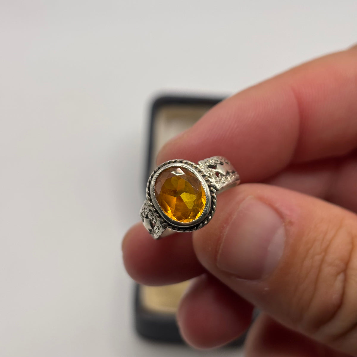 Silver Citrine Ring (L)