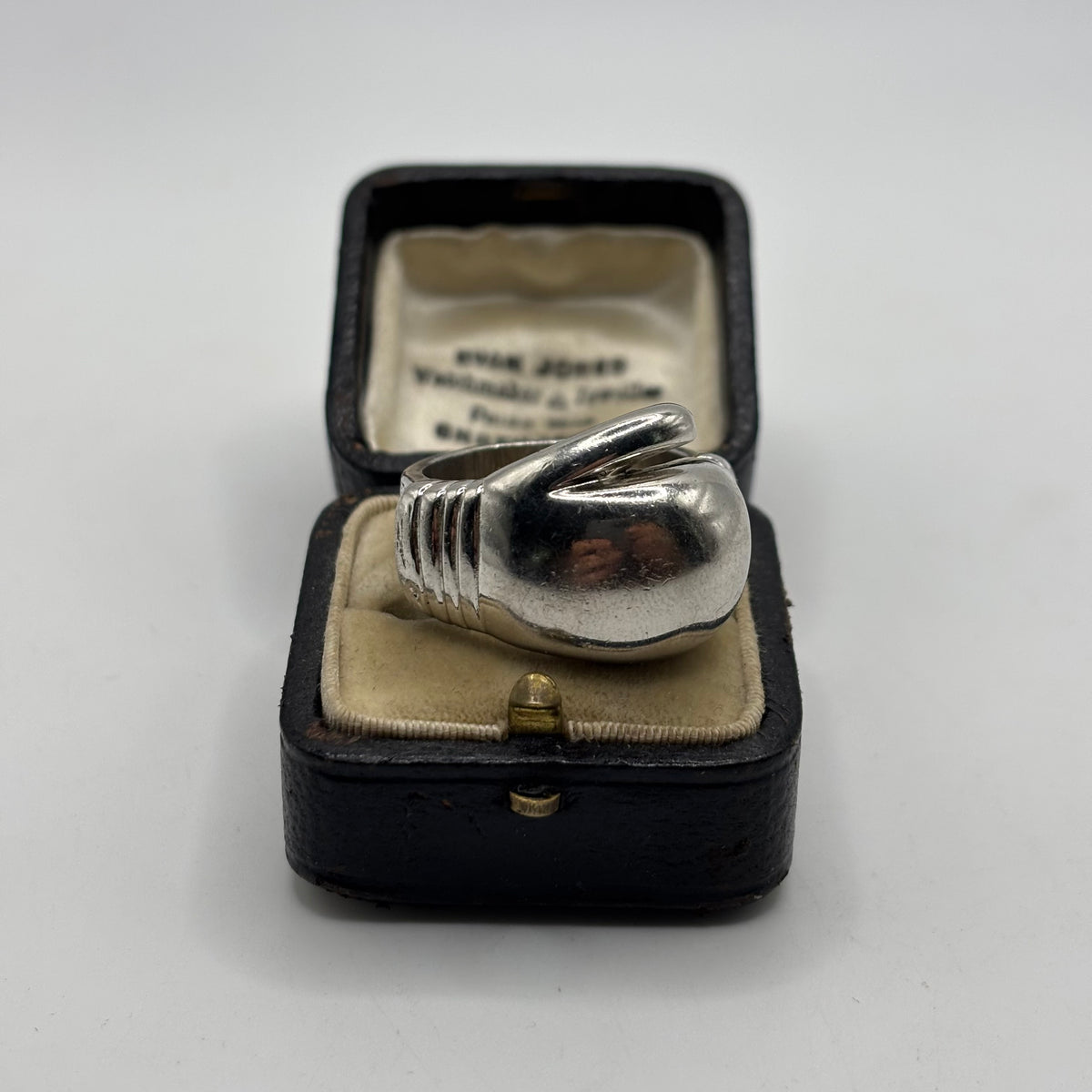 Silver Heavy Boxing Glove Ring (V)