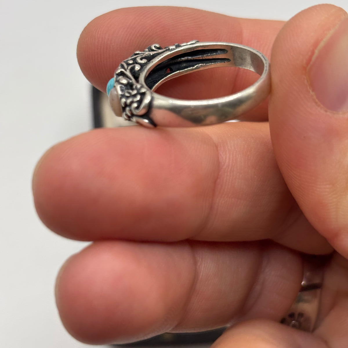 Silver Multi Gem Carolyn Pollack Ring (Q)
