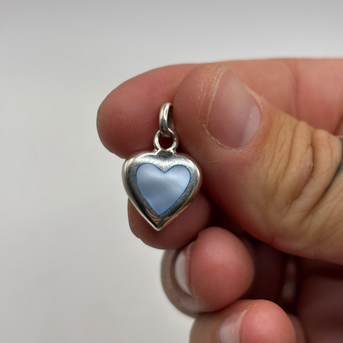 Silver Pearl Heart