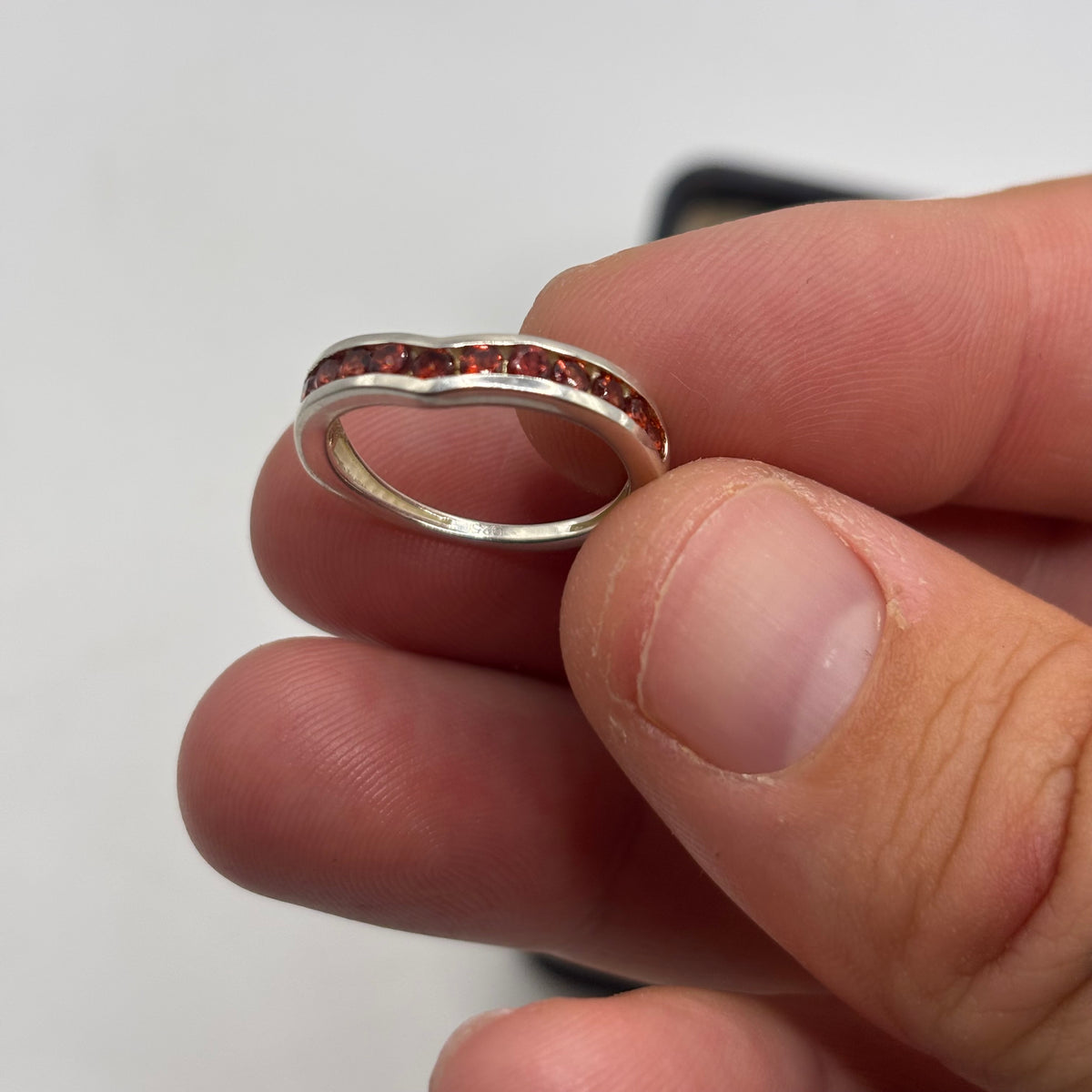 Silver Garnet Ring (L)