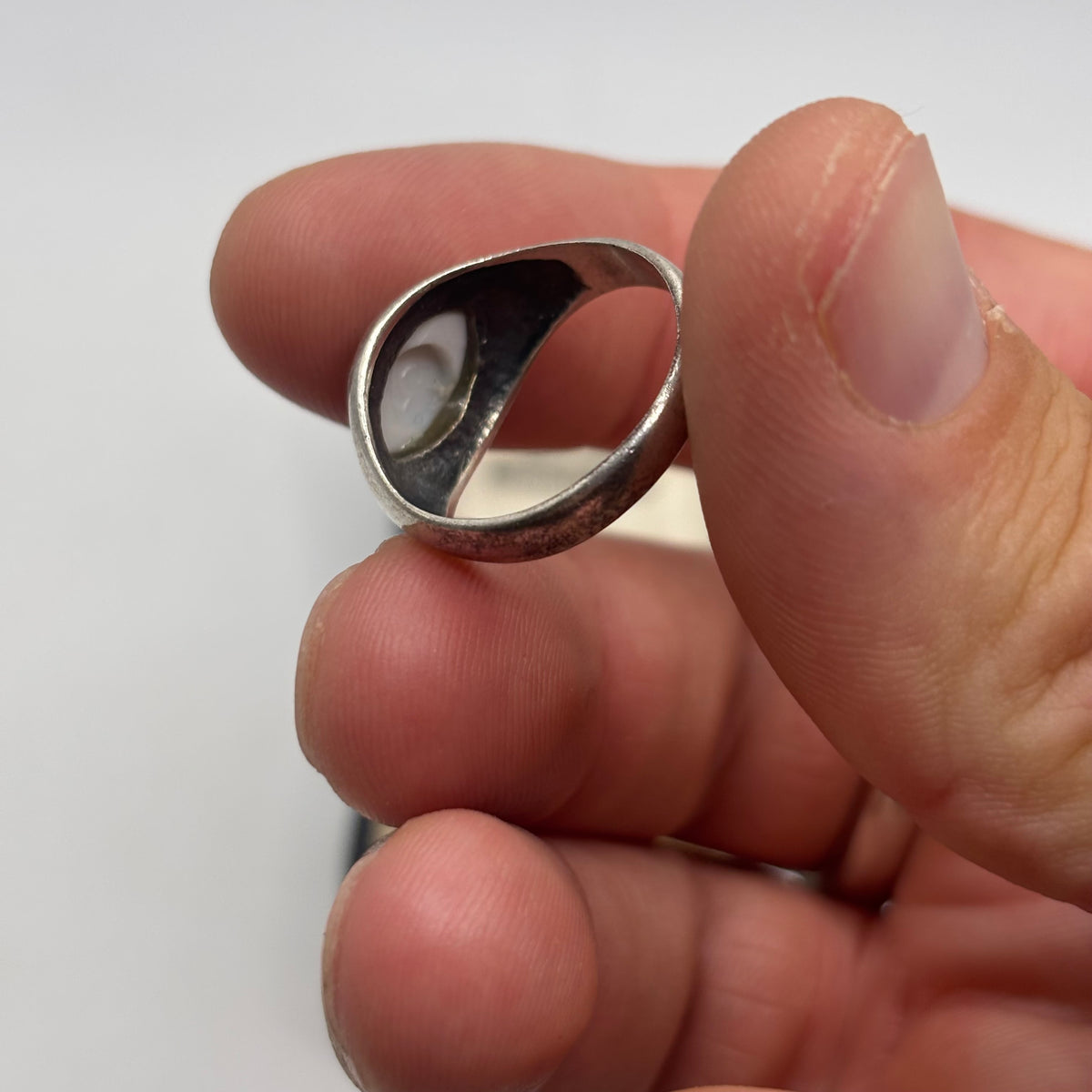 Silver Brown Eyed Ring (O)