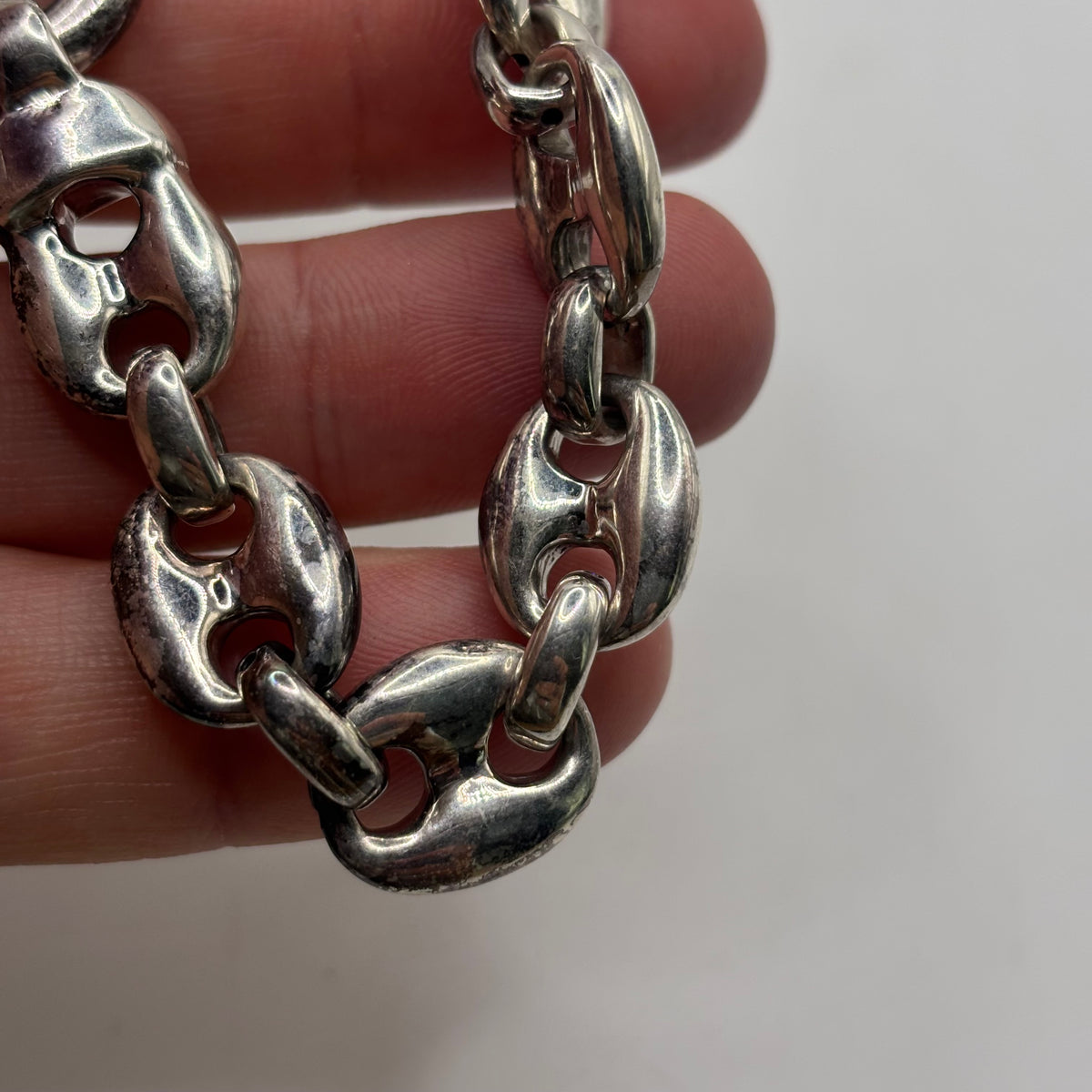 Silver 8” Marina Puff Link Bracelet
