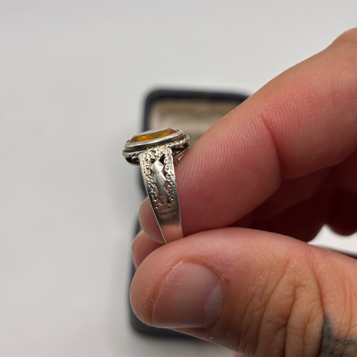 Silver Citrine Ring (L)