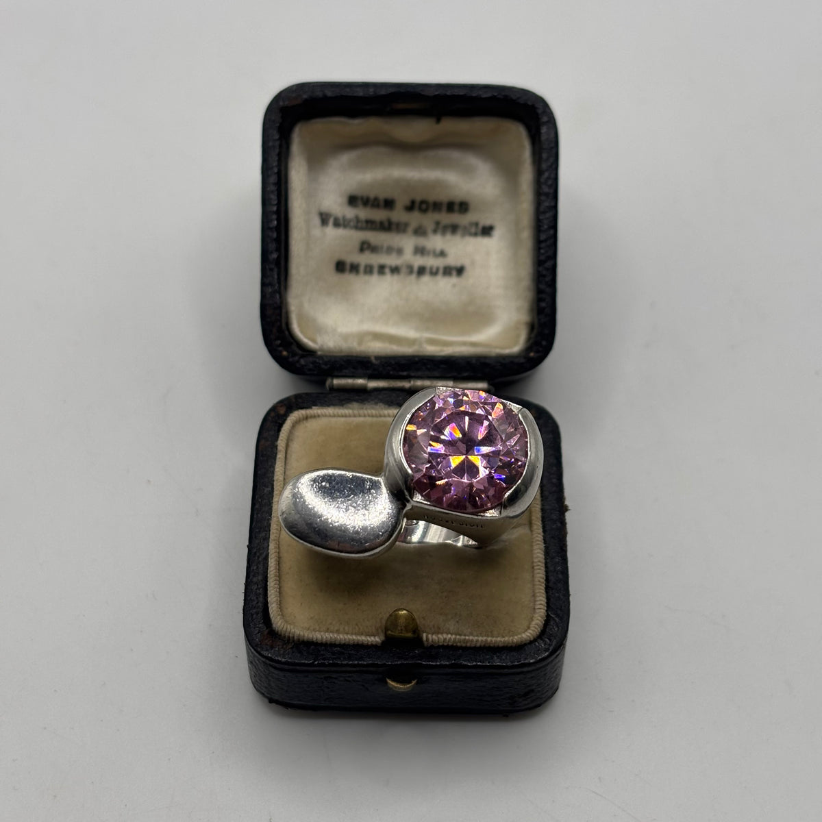 Silver Heavy Pink Topaz Ring (P)
