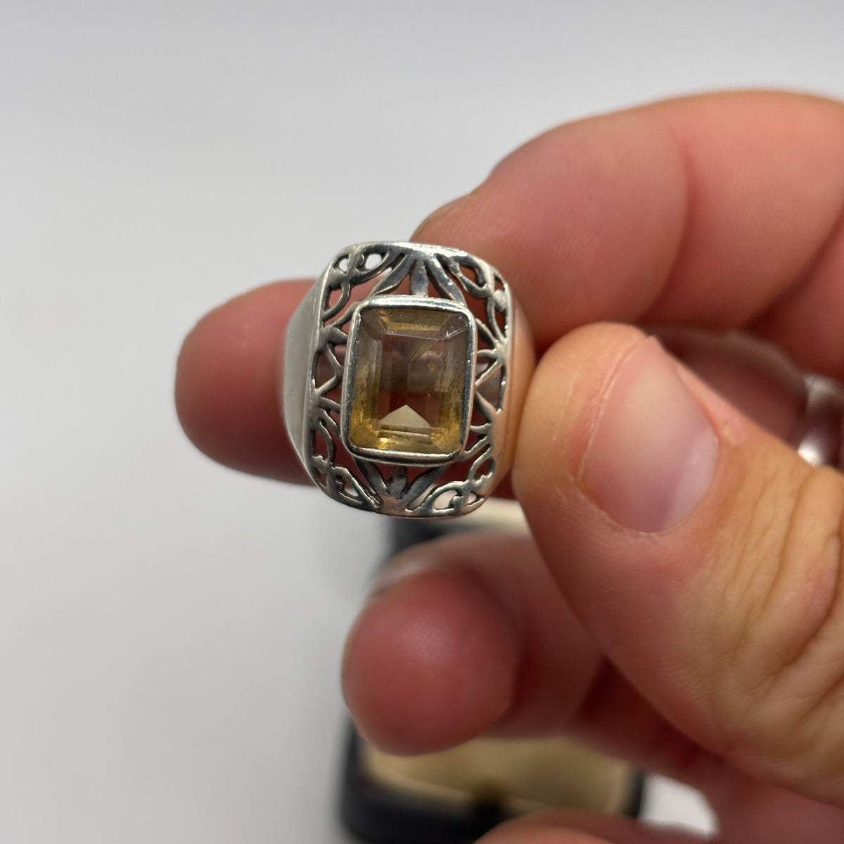 Silver Citrine Ring (O)