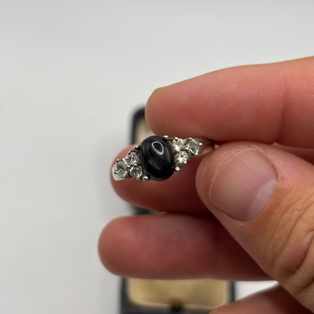 Silver Star Sapphire Ring (S 1/2)