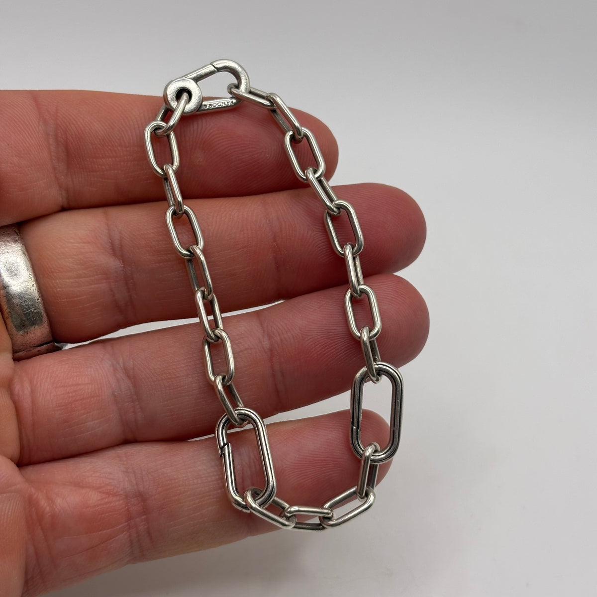 Silver 7” Pandora Paperclip Bracelet