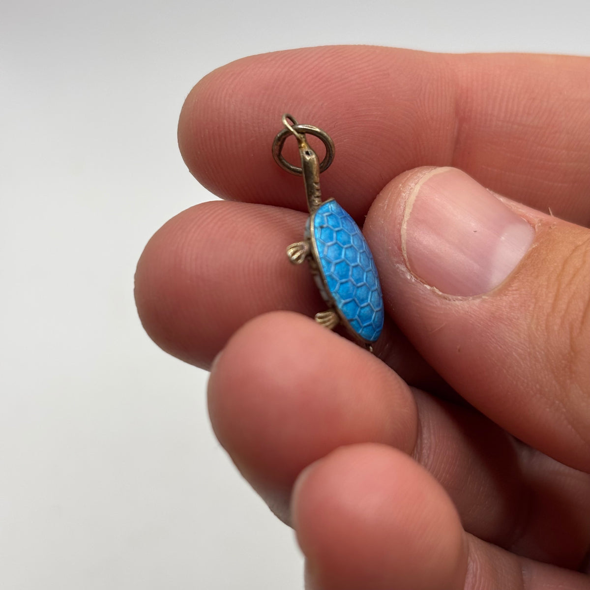 Silver Cloisonne Enamel Turtle Pendant