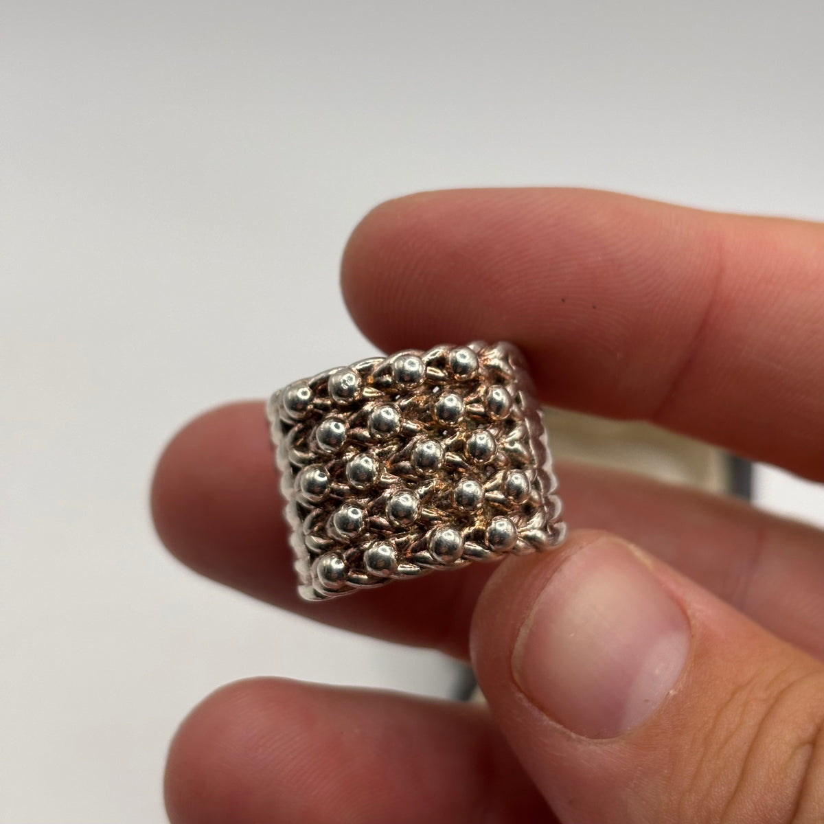 Silver Chunky Keeper Ring (N)