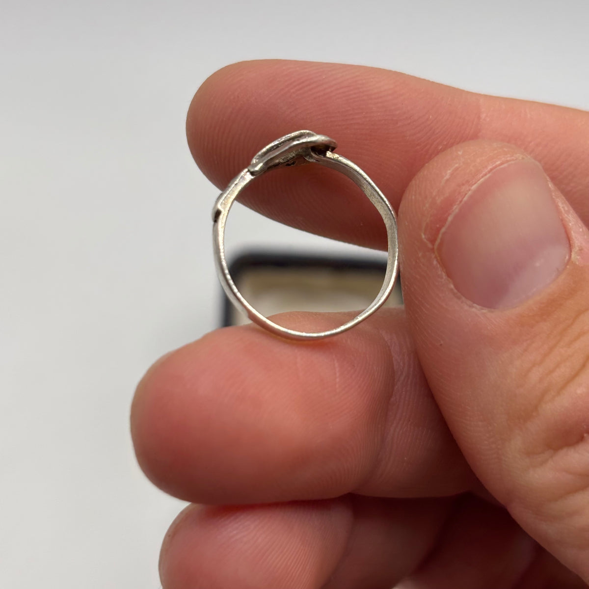 Silver CZ Buckle Ring (M)
