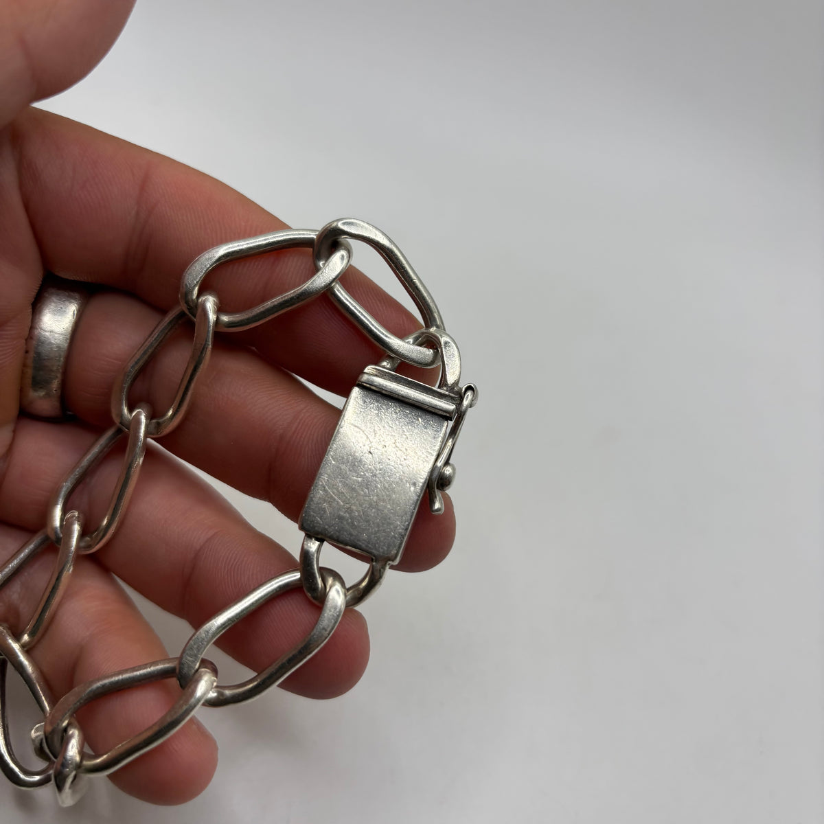 Silver 8.5” Heavy Mexican Curb Bracelet