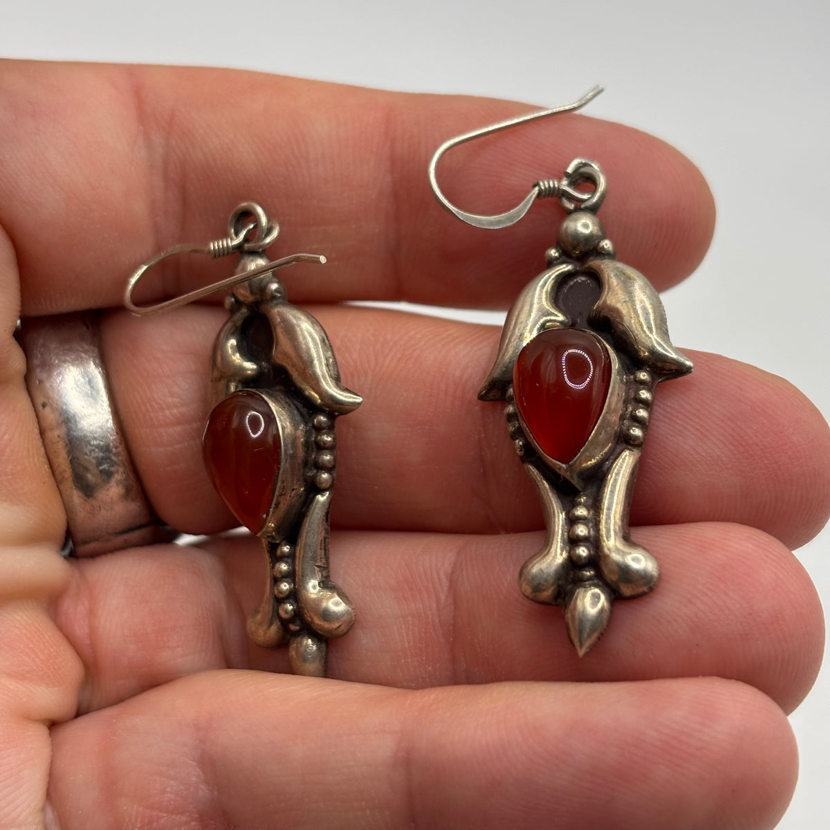 Silver Carnelian Earrings