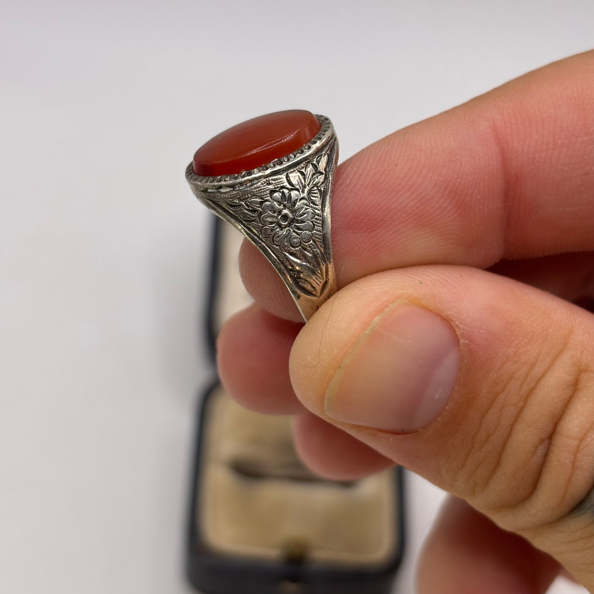 Silver Carnelian Signet Ring (N)