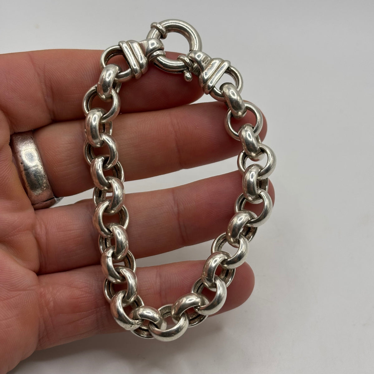 Silver 7.5” Puff Belcher Bracelet