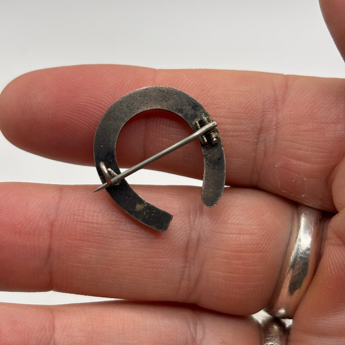 Silver Good Luck Horseshoe Brooch