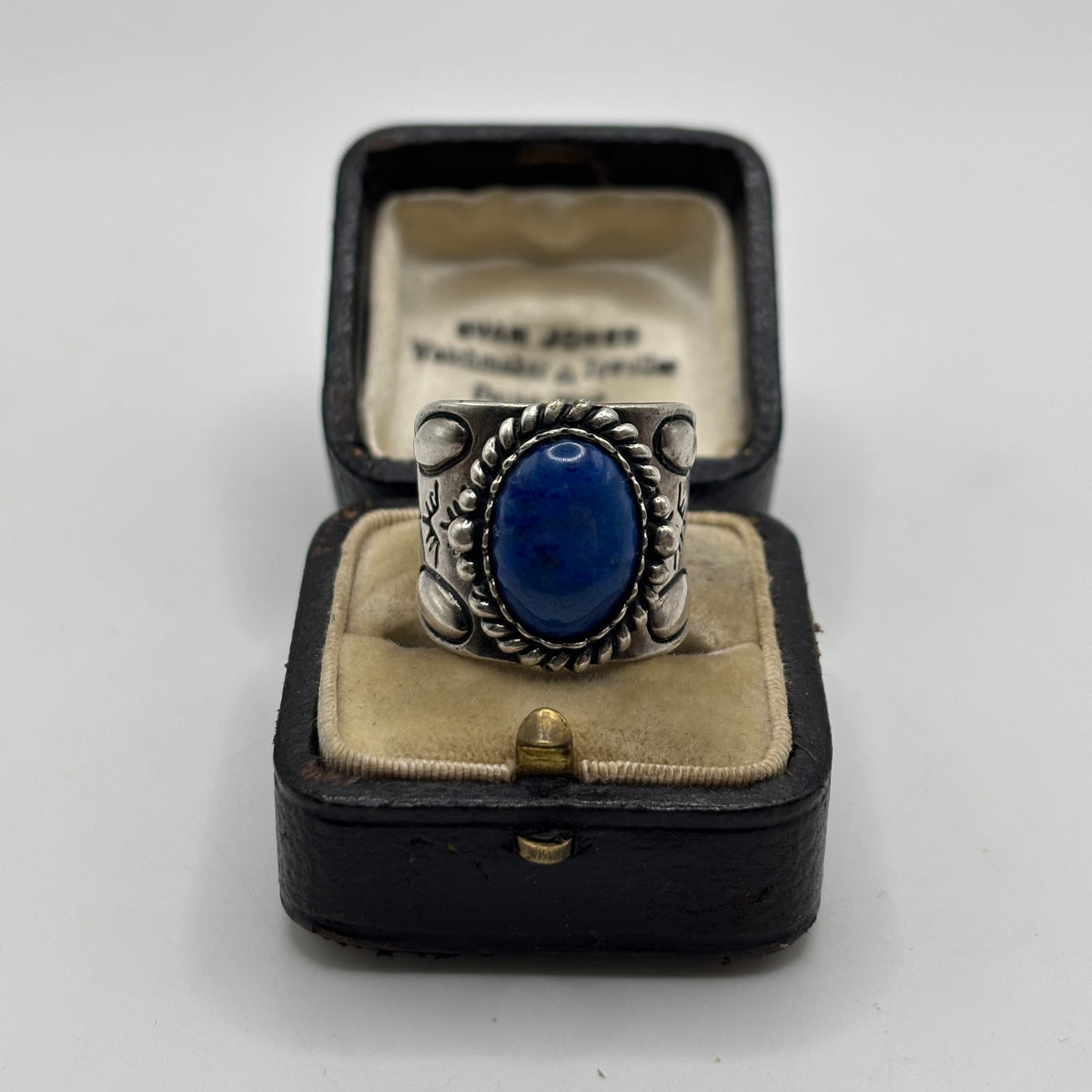 Silver Chunky Carolyn Pollack Lapis Ring (N)