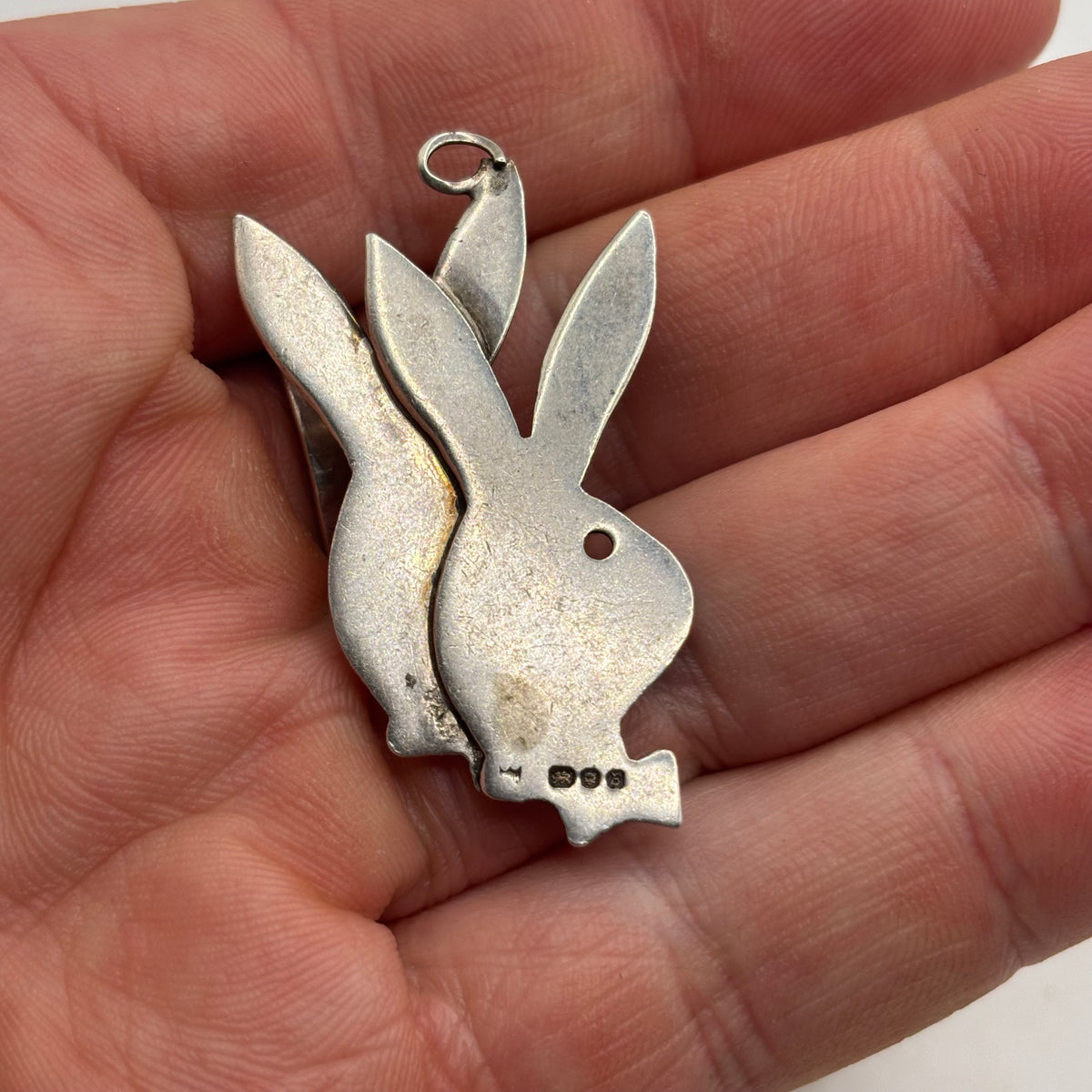 Silver Vintage Playboy Pendant