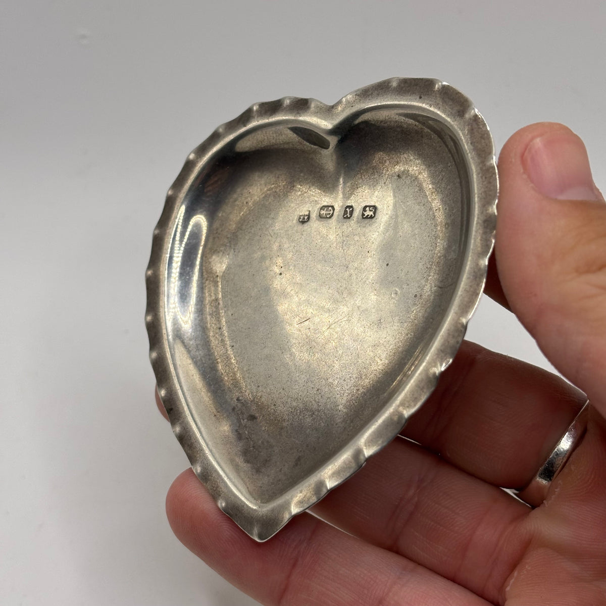 Silver Solid Heart Trinket Tray