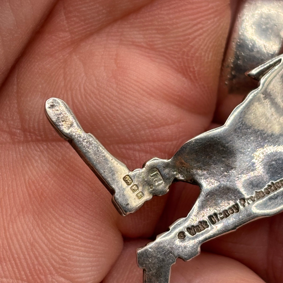 Silver Rare Large Goofy Walt Disney Pendant