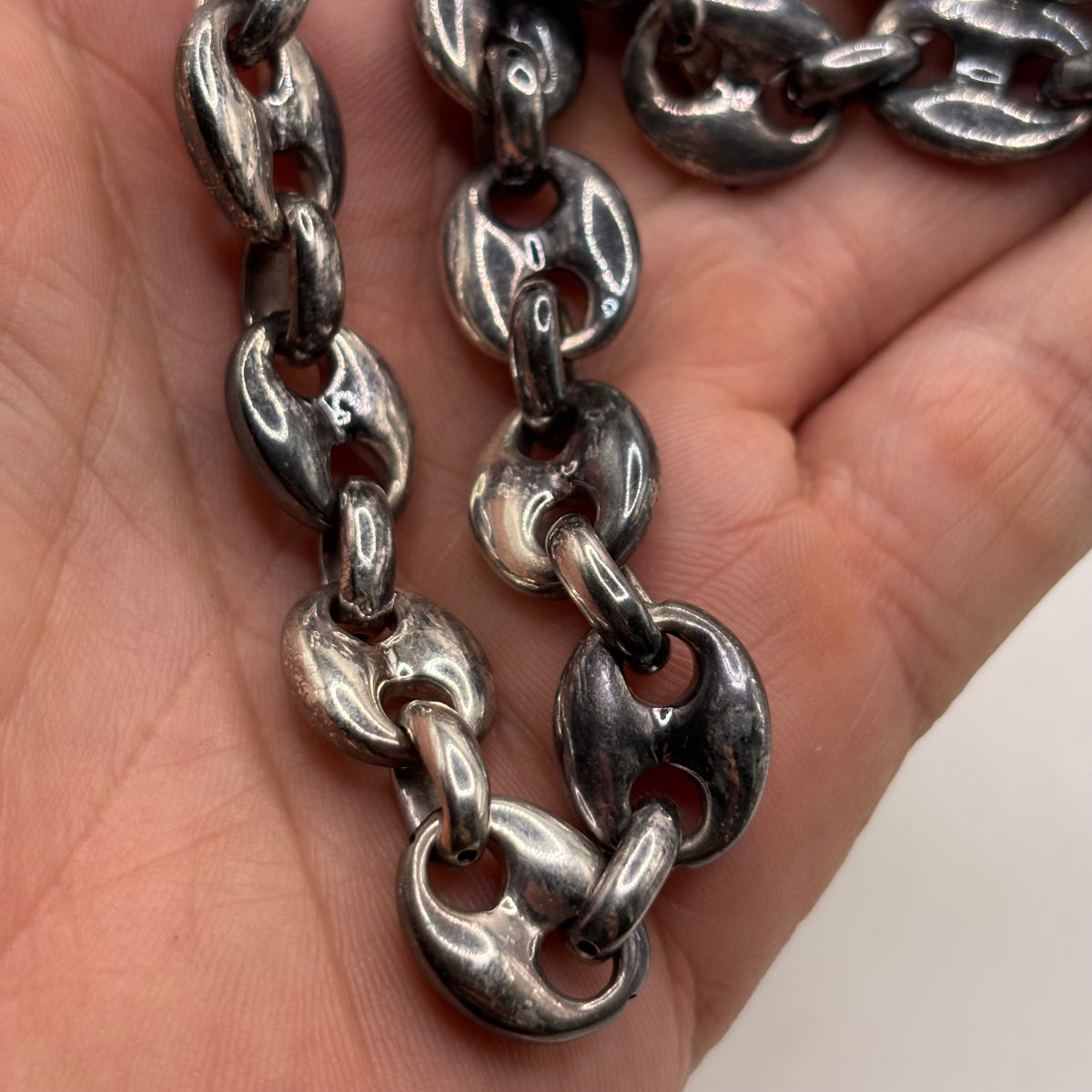 Silver Amazing 18” Puff Link Marina Chain